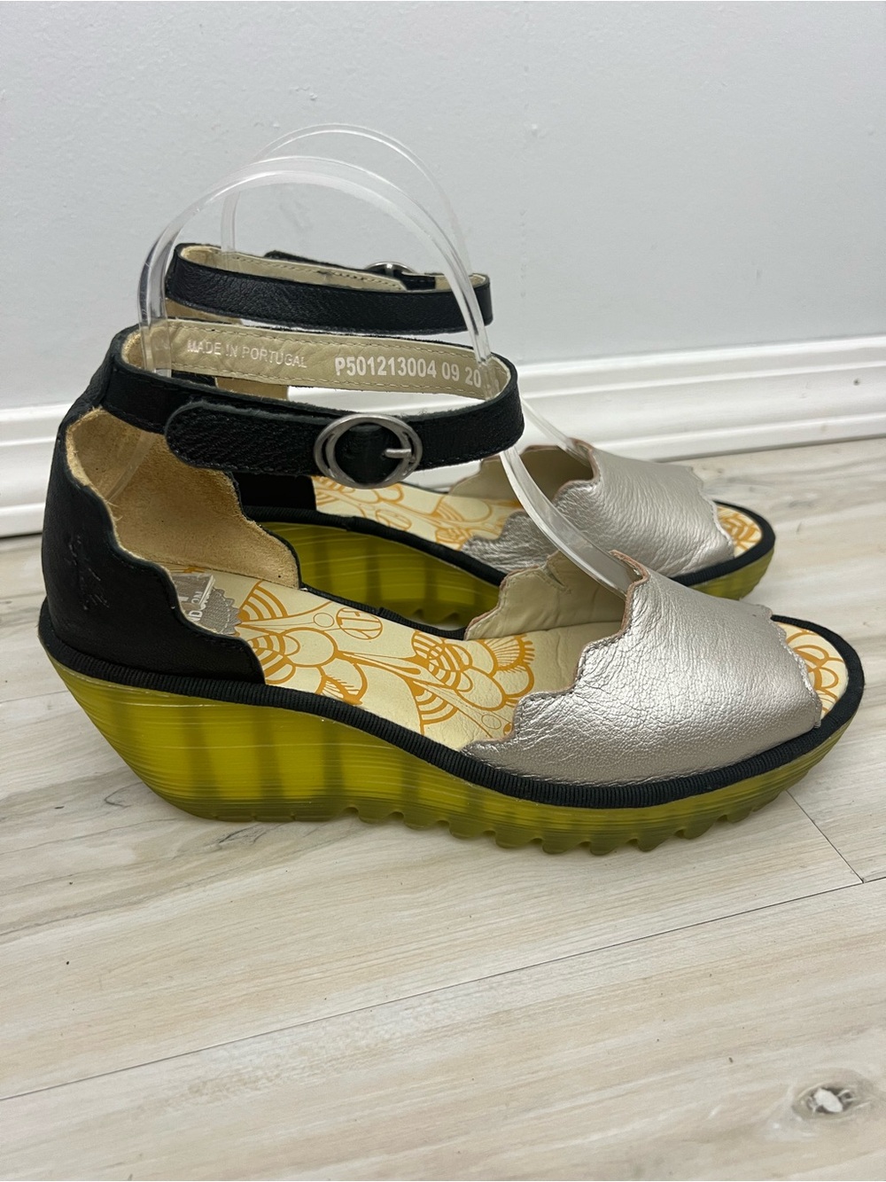 Fly London Wedge Metallic Sandal
